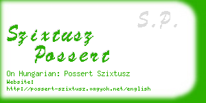 szixtusz possert business card